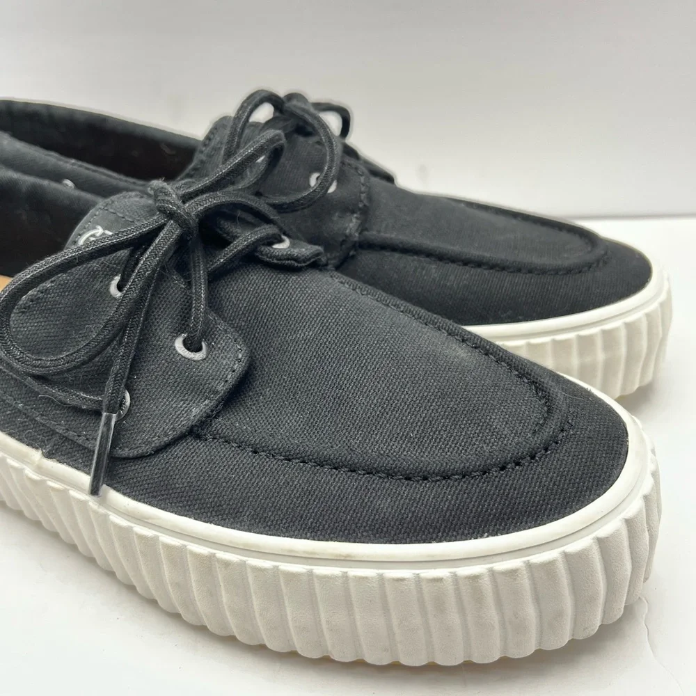 Sperry Women’s Size 10 Pier Wave Boat Platform Sneakers Casual black/white